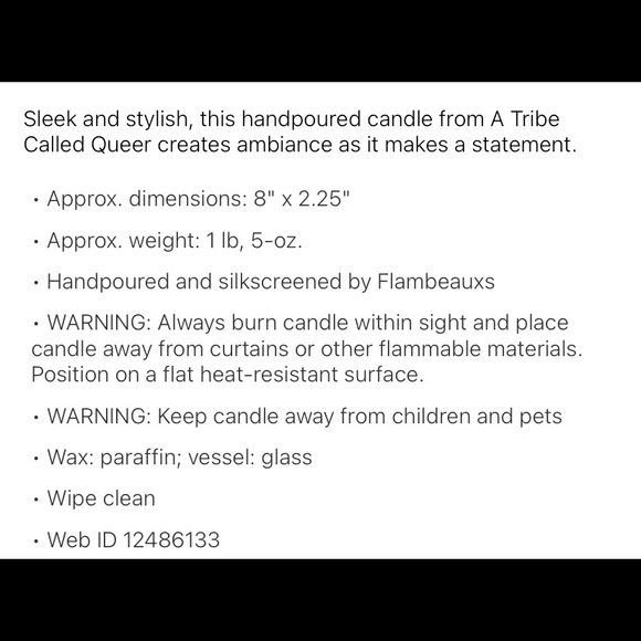 𝗠𝗢𝗩𝗜𝗡𝗚 𝗠𝗨𝗦𝗧 𝗦𝗘𝗟𝗟 A Tribe Called Queer Gender Is An Illusion CANDLE - Picture 3 of 3